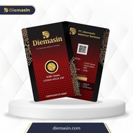 PT. DIEMASIN MAKMUR SENTOSA DIEMASIN adalah Logam Mulia Emas 24 karat yang memiliki Kadar Emas 99% dan Bersertifikat Resmi SUCOFINDO.  DIEMASIN berbentuk Fisik dan memiliki Gramasi Terlengkap. Berikut beberapa macam ukuran DIEMASIN :  - 0,001 Gram - 0.002