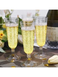 10入組4盎司香檳酒杯，彩色塑料龍舌蘭酒派對可重複使用杯子，適用於聚會，花園燒烤，婚禮生日周年紀念