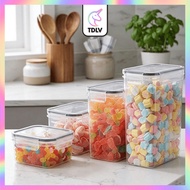 TDLV 4pcs per set Bekas Makanan Kedap Udara 0.52L–2L | Airtight Storage Container BPA Free