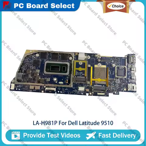 Laptop Motherboard For Dell Latitude 9510 FDB50 LA-H981P with I5 I7 CPU RAM 8G/16G 0X20H5 097KR9 0X1