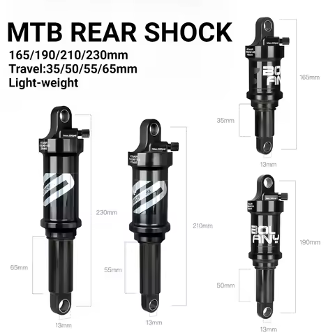 BOLANY Rear Shock Damping Air Shock 165/190/210/230mm Air Adjustable Rear Suspension Suitable Downhi