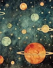 Quaderno Vintage - Odissea Cosmica - Quaderno a Righe: Formato R1 da 120 Pagine (21.59 x 27.94 Polli