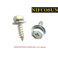 PHILLIPS HEX SCREW FOR AUTOMOTIVE (M5 X 2.0 X 20mm)