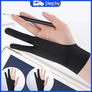 1pc Black 2 Fingers Anti-fouling Gloves Anti Touch Hand Drawing Writing Glove