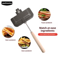 Sandwich Baking Pan Sandwich Maker with Locking Handles Portable Nonstick Sandwich Maker Grill Pan for Easy Breakfasts Snacks Perfect for Camping Dorms and Offices