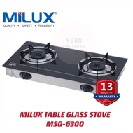 (Bubble Wrap)Milux Table Glass Top Gas Stove MSG-6300 Dapur Gas Kaca