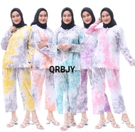 Baju Setelan Wanita 2023 Tie Dye Wanita Motif Terbaru Lengan Panjang - One set Wanita Tie Dye Motif