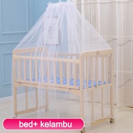 Tempat tidur kayu solid multifungsi / tempat tidur bayi / tempat tidur anak / Baby Tempat tidur ayun