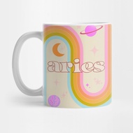 Aries 70s Rainbow with Flowers - Aries Tea Mug