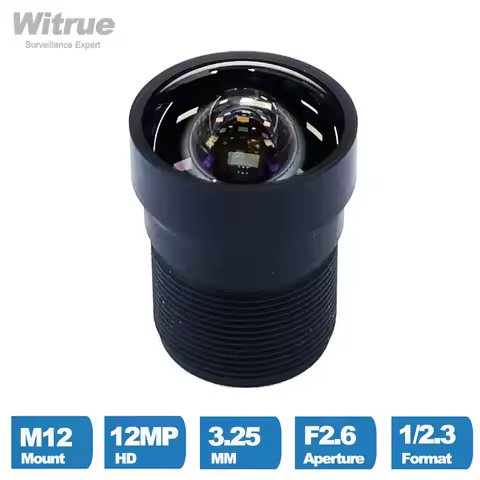 Witrue No Distortion lens 12MP 3.25mm M12 Mount 1/2.3" Inch F2.6 with 650nm IR filter for Action Spo