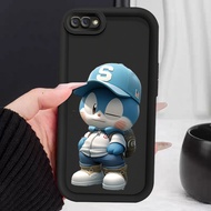 Casing hp for OPPO A5 A3s A12E Reaper C1 Realme 2 Case Cat with baseball jacket Kasing silicone Cesi