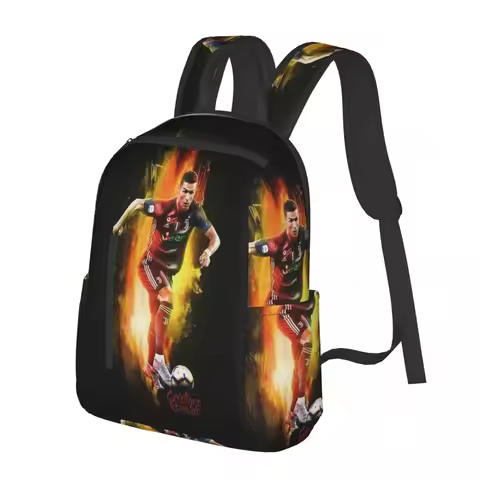 Ronaldo Wallpaper Cr7 Student Backpack School Bag Hiking Travel Daypack for Men Women Fashion Bookba