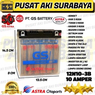 ACCU ORIGINAL GS ASTRA 12N10 3B AKI MOTOR 3 RODA TOSSA VIAR NOZOMI KAISAR STROM IKAN GENSET THUNDER