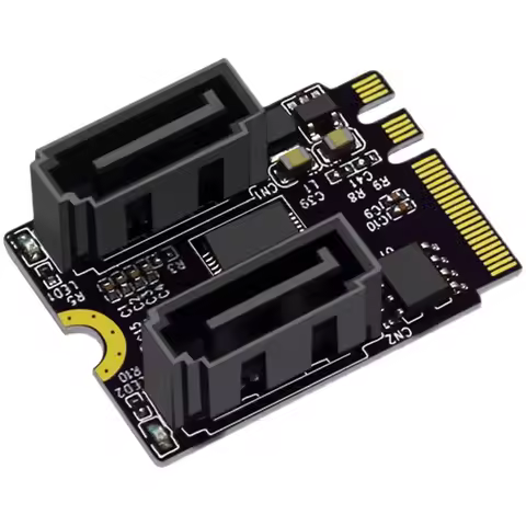 M.2 (A+E) to Dual-Port SATA 6G Expansion Card M.2 to SATA 3.0 KEY A+E WIFI M.2 to SATA Hard Drive Ad