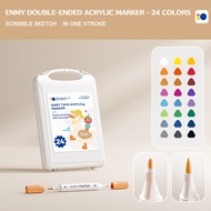 ENMY Acrylic Markers Dual-Tip FastDrying Waterproof Colorful Markers DIY Enthusiasts 24/36/48/60/80 