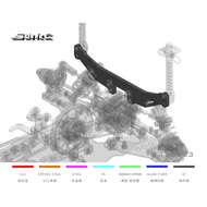 SNRC 1/10 M-128223 128223 3.0MM CARBON GRAPHITE REARSHOCK TOWER (REAR) - For RC CAR R3G R3C R3PRO MT