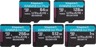 Kingston MicroSD Canvas Go Plus 200MB/s (SDCG4) Memory Card 64GB 128GB 256GB 512GB 1TB
