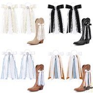 BOLSAED Lace & Tassel Boot Bows - Set of 2 for Western/Cowgirl Boots