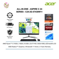 Acer Aspire C24-2G-57430W11 23.8" AIO Desktop PC (Ryzen 5 7430U, 16GB, 512GB, AMD Radeon, W11H, AI C
