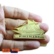 Bros Phinisi Logo Costum Nama Titanium Lapis Emas - Aksesoris Elegan