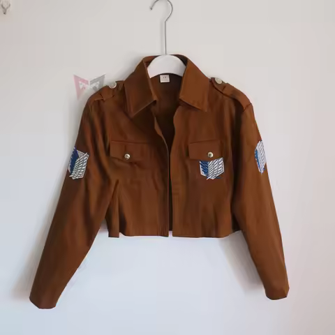 Halloween Coat Jacket For Eren Levil Mikasa Ackerman High Quality Cotton Fabric Embroidery Badge Cos