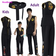 The Karate Kid Daniel Black Karate Uniform Headband Cobra Kai Cosplay Costume For Child Adult