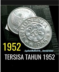 Koin  25 sen 1952 1955 1957 almanium rupiah Indonesia  aluminium kancing baju aksesoris garuda