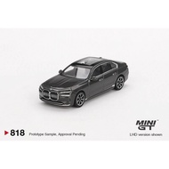 MINIGT 1:64 BMW I7 XDrive60 Dravit Grey MGT00818-CH Mainan Aloi Kereta Kenderaan Bermotor Model Loga