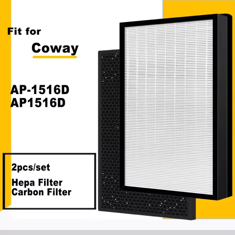 Replacement HEPA Filter and Activated Carbon Deodorizing Filter For Coway Air Purifier Storm AP-1516