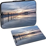 PEDEA Designer Protective Notebook Bag up to 13.3 Inches (33.7 cm) with Design Mouse Mat Coastline