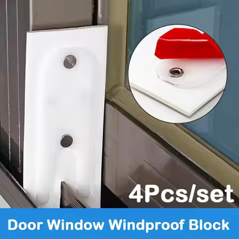 4Pcs/set Aluminum Alloy Door Window Windproof Block Self-adhesive Soundproof Window Sealing Block Du
