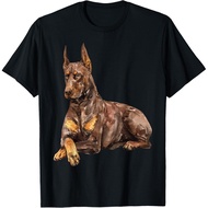 Watercolor Portrait Doberman Pinscher For Dog Owners T-Shirt