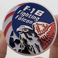 Ready stock Ready stock American Fighter F16 Helicopter Silver-Plated Falcon Commemorative Coin Coll