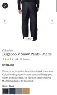 Columbia Bugaboo V Snow Pants Size S Snowboard Ski Not Burton 滑雪褲