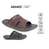 ABARO Men Slippers PU Leather SLL726W1 Black | Coffee /Selipar Lelaki/Kasut Lelaki/男士拖鞋