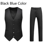 GUKENRO Formal Suit for Men Pinstripe Korean Office Groom Wedding Evening Dinner Comfortable Handsom