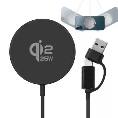 Qi2.2 25W Magnetic Wireless Charger Pad PD Type C USB Phone Fast Charging Dock Station for Samsung i