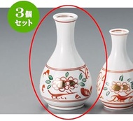 Set of 3 Sake Vessels, Plant Flowers, 2 Gotokuri (8 x 14 cm, 250 cc), For Restaurants, Liquor, Izaka