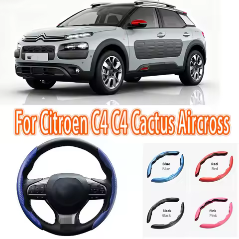For Citroen C4 C4 Cactus Aircross Car Steering Wheel Cover 38CM Anti-Slip Suede Steering Wheel Cover