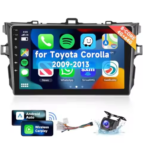 Car stereo for Toyota Corolla 2009-2013: 9-inch IPS touchscreen, Android 15, 8-core, 4GB+64GB, wirel