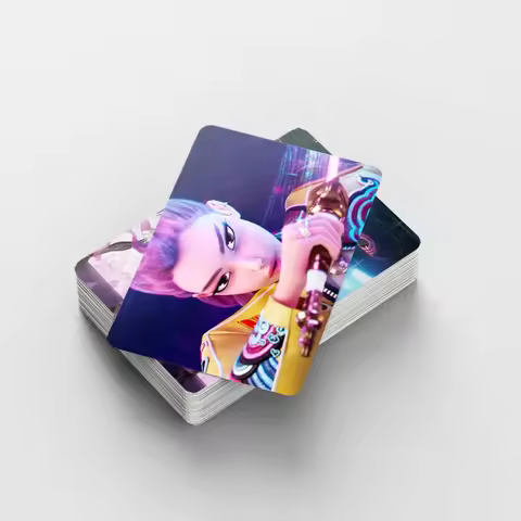 92PCS Anime KPop Demon Hunters Photo Card Mini Stickers Cartoon Girls Boys Group HD LOMO Postcard Fa