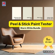 Paint Sample - Warm White Bundle - GEKKO Peel And Stick Nippon Paint Tester / Paint Sample