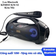 (BH 06 THÁNG) Loa bluetooth loa nghe nhac loa karaoke Kimiso KM-S1/ KM-S2 tặng kèm 1 micro dây