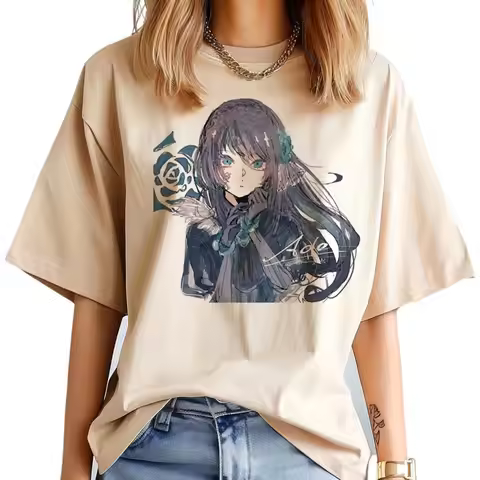 Ado t-shirt female graphic 80s korean clothes anime University shirt 2000s anime kawaii korean cloth