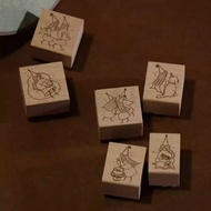 Wooden Rubber Stamp - House Imprint : Pointy Hat Girl Series Cute / Daily Life / Planner / Minimalis