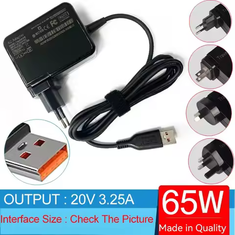 3.25A 20V 65W Laptop Ac Adapter Charger For Lenovo ADL65WDB ADL65WDE ADL65WDG ADL65WLD ADL65WLC ADL6