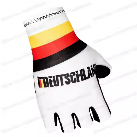 2022 Germany Team Cycling Gloves White Bicycle Gel Half Finger Glove Men Road Bike Jersey MTB Fahrra