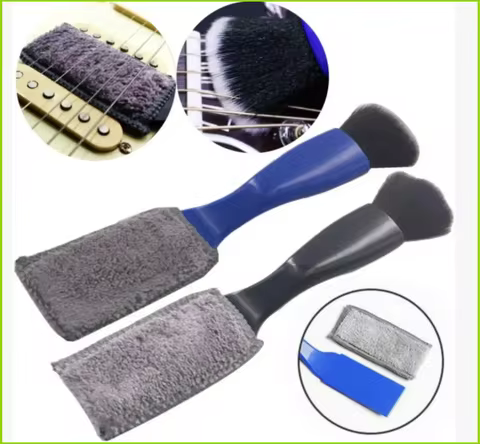 1PCS Double-Headed Guitar Cleaning Brush - Dust Brush for Guitar Care String & Fretboard Musical Ins