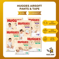 HUGGIES AirSoft Pants & Tape - M/L/XL/XXL, Breathable, Leakproof, Overnight Absorbency