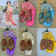 ชุดไทยเด็กหญิงสไบโจงกระเบน สไบลูกไม้  ชุดไทยเด็กหญิง(ไม่รวมเครื่องประดับคะ)